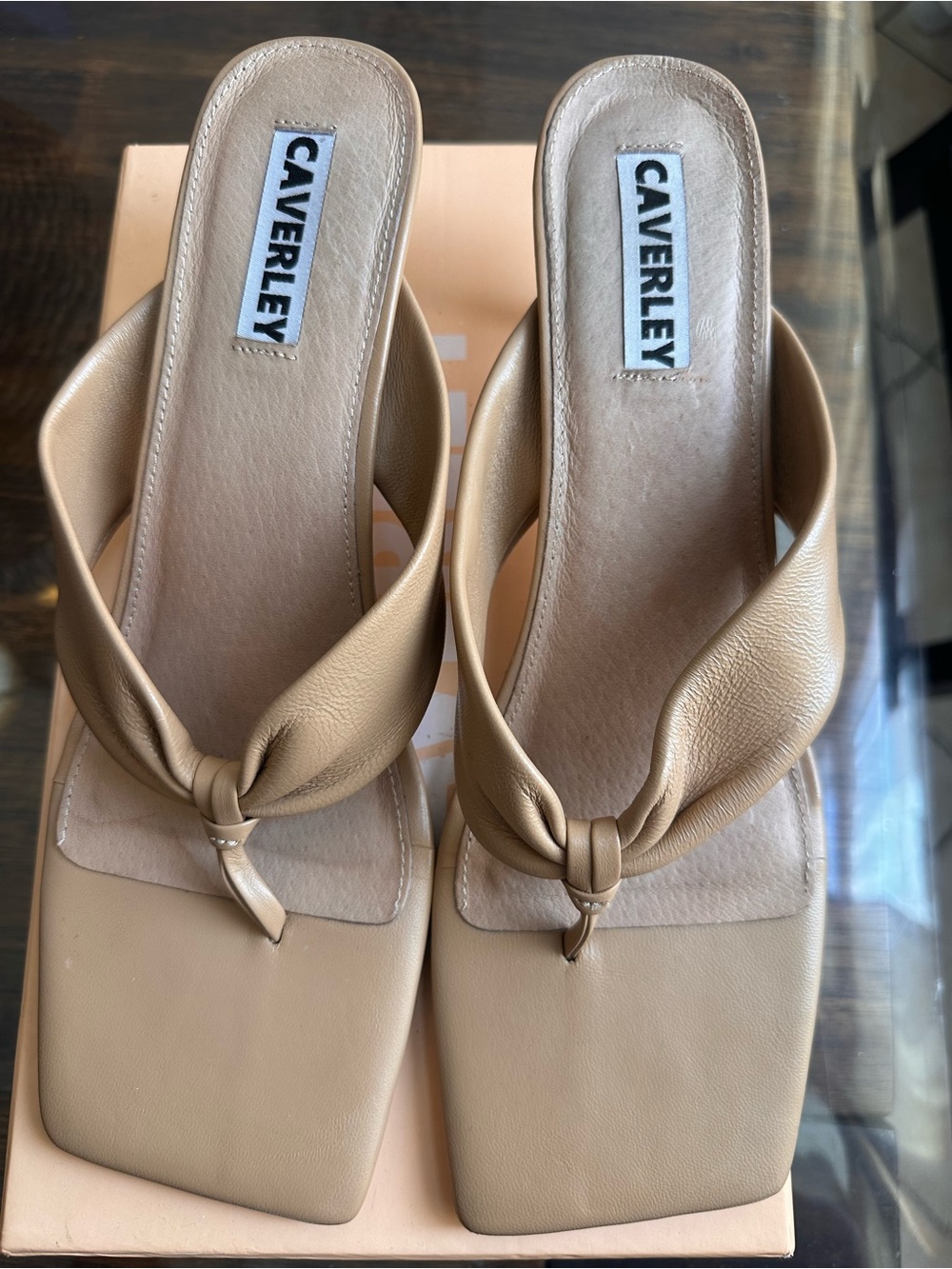 Caverley Women's Knotted Square-Toe Mules in Tan